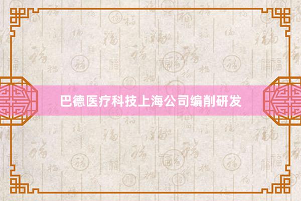巴德医疗科技上海公司编削研发
